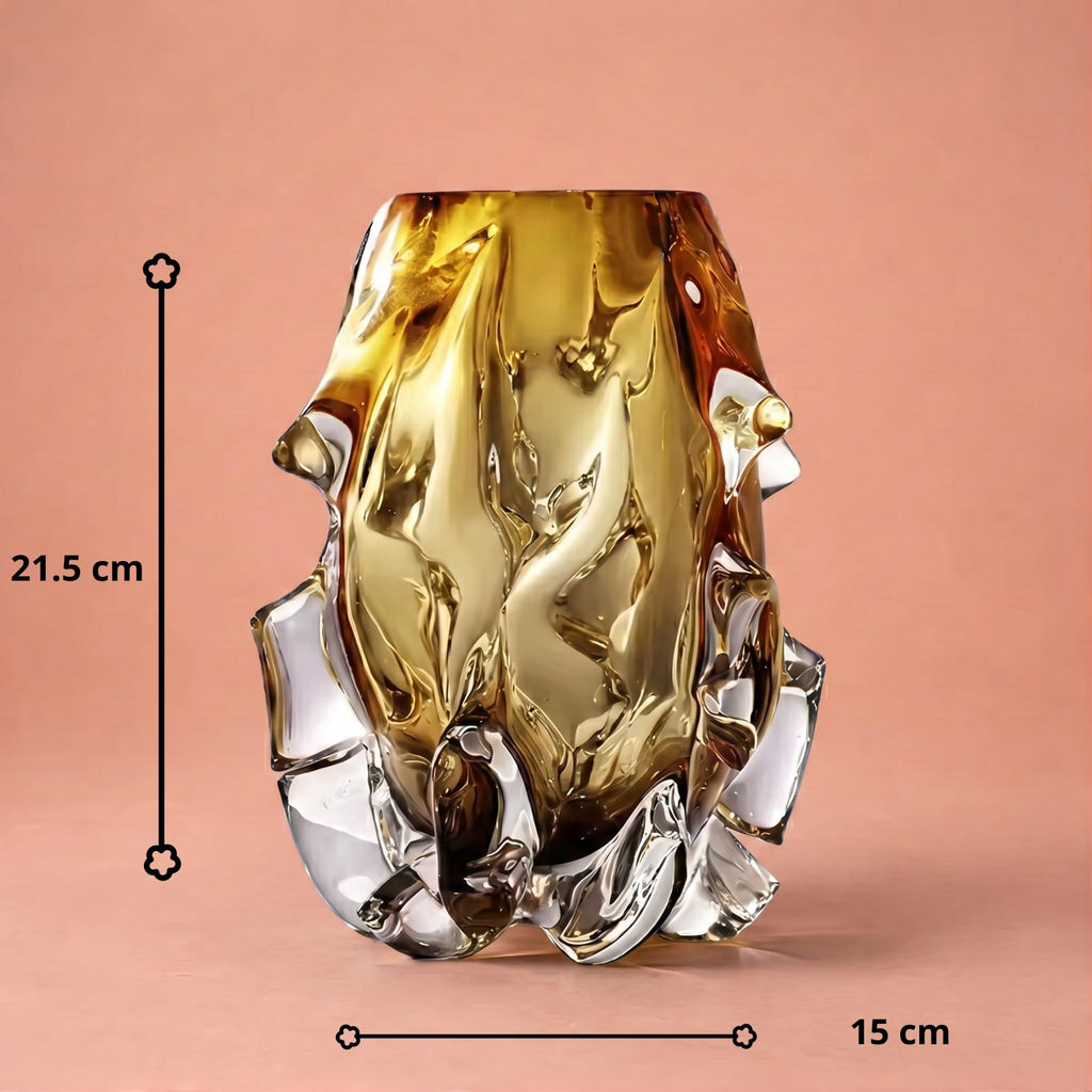 Vase design original en verre de cristal
