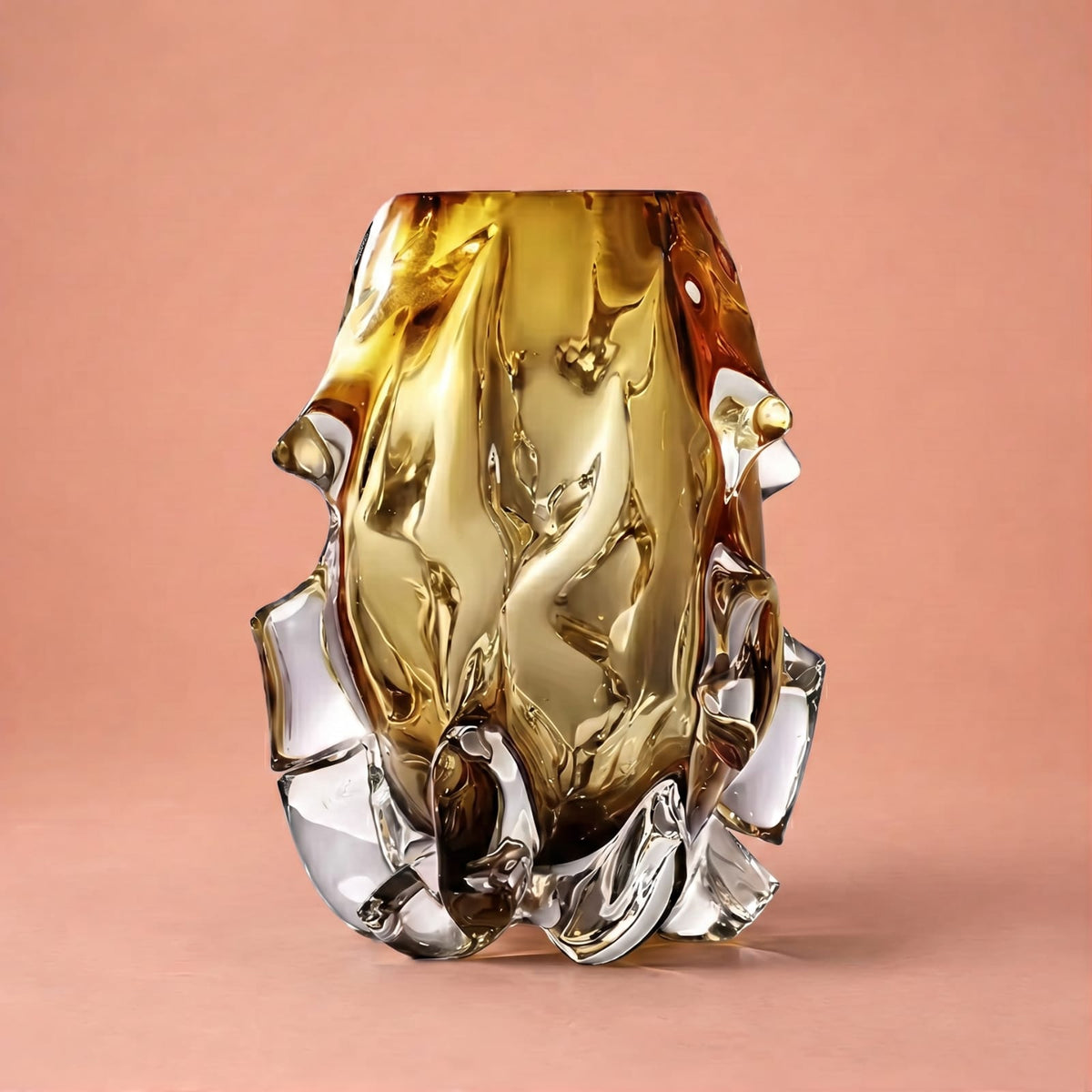 Vase design original en verre de cristal