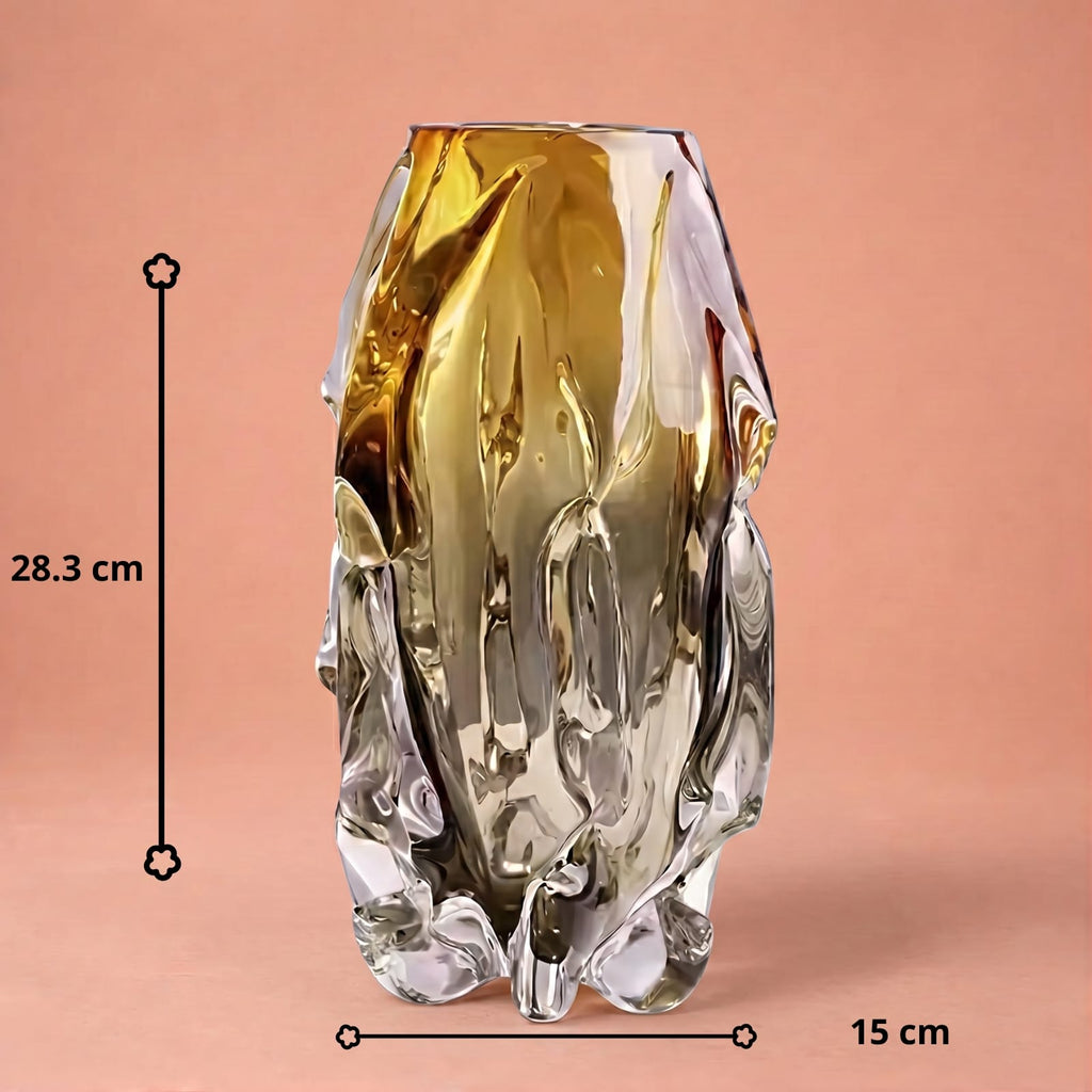Vase design original en verre de cristal