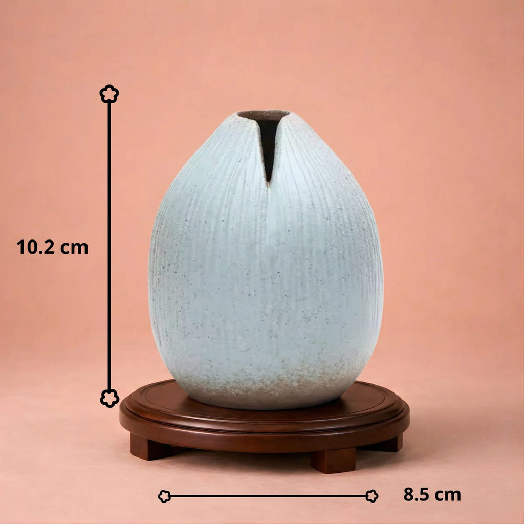 Vase du japon en terre cuite – forme galet texturée