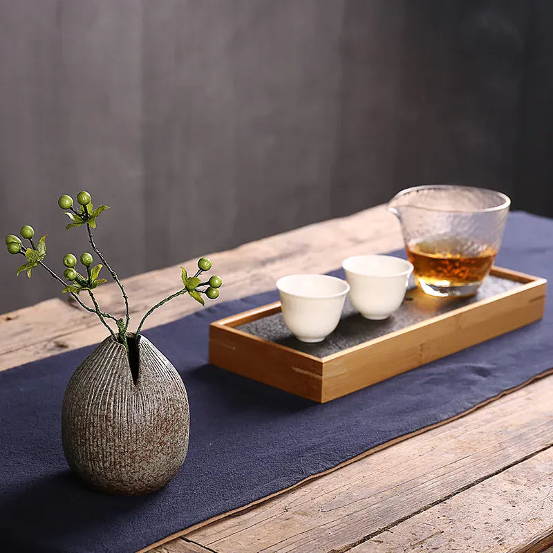 Vase du japon en terre cuite – forme galet texturée