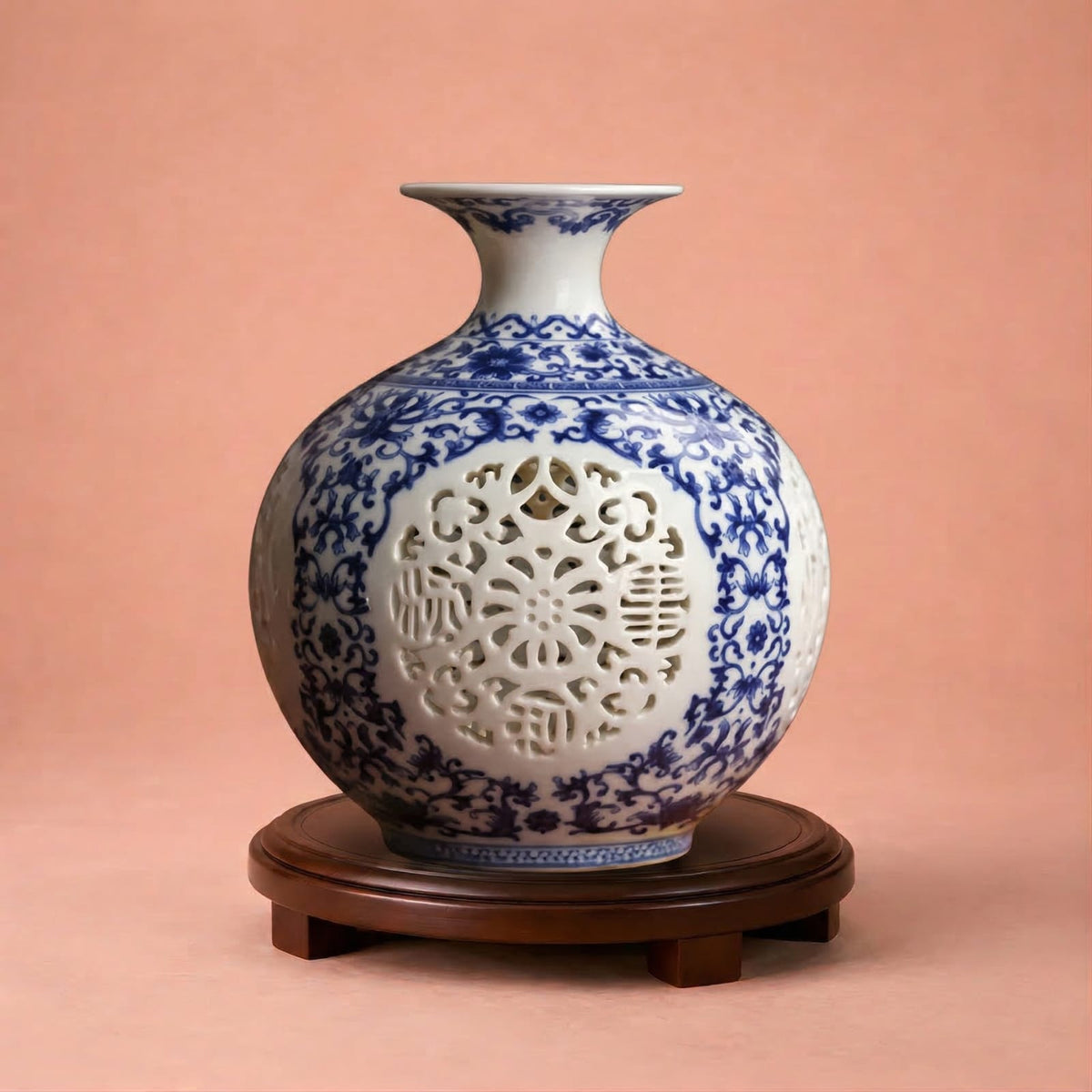 Vase en céramique bleu