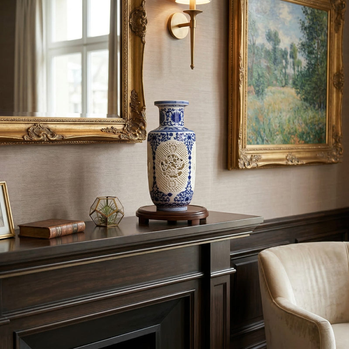 Vase en céramique bleu