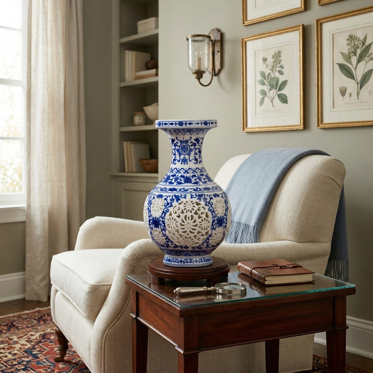 Vase en céramique bleu
