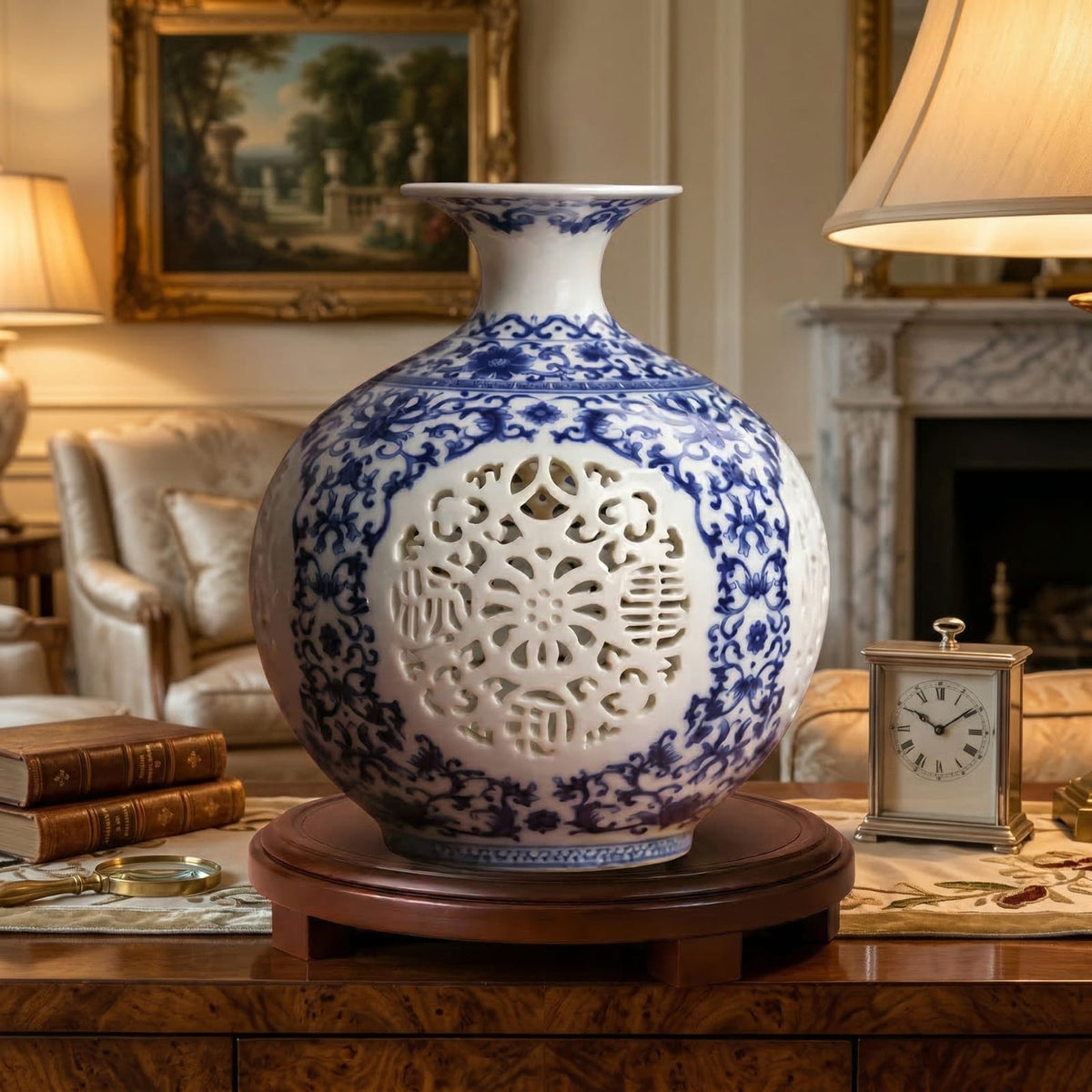 Vase en céramique bleu
