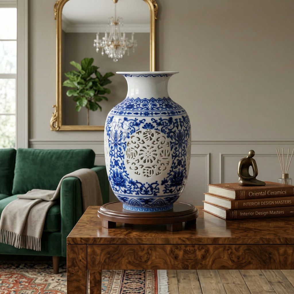 Vase en céramique bleu