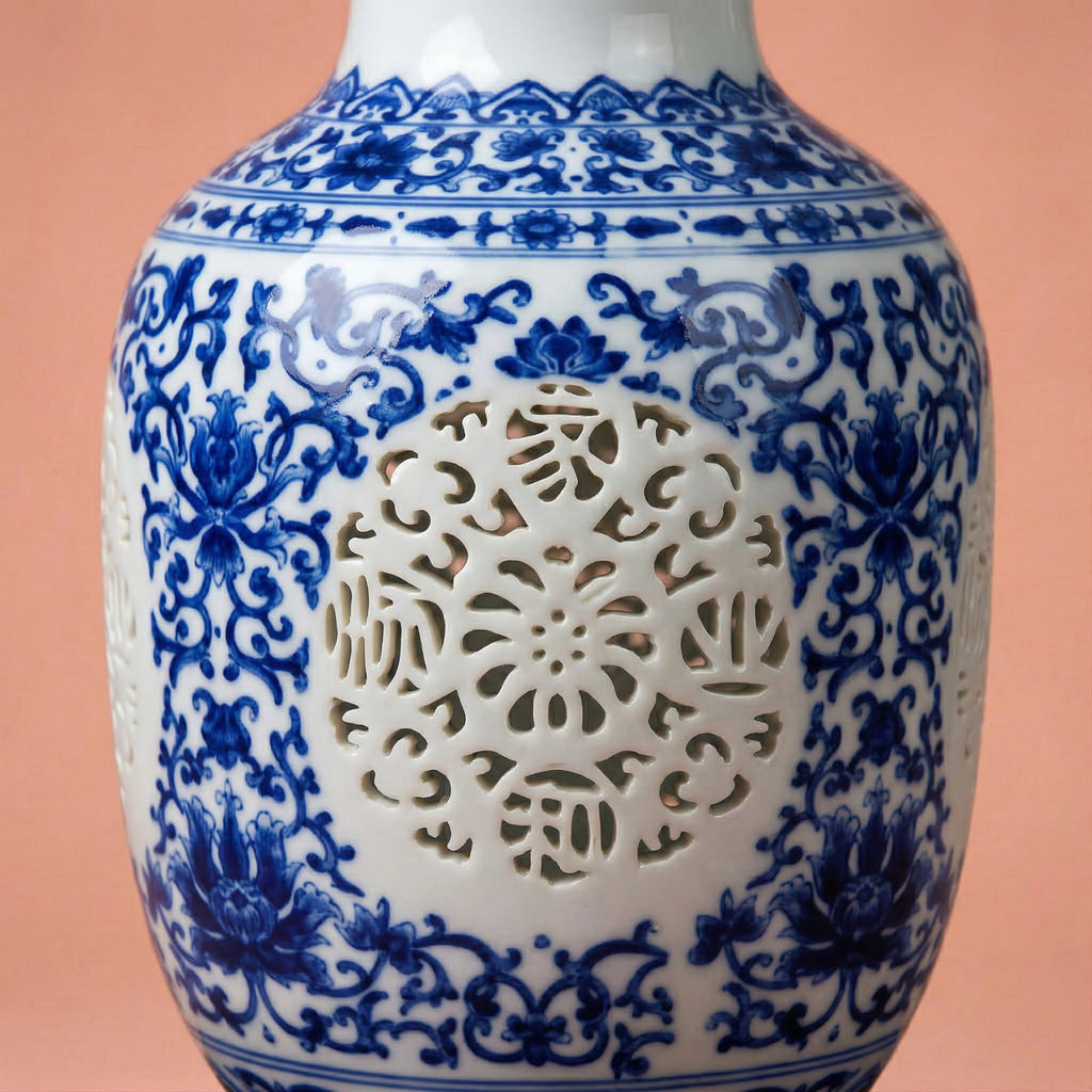 Vase en céramique bleu