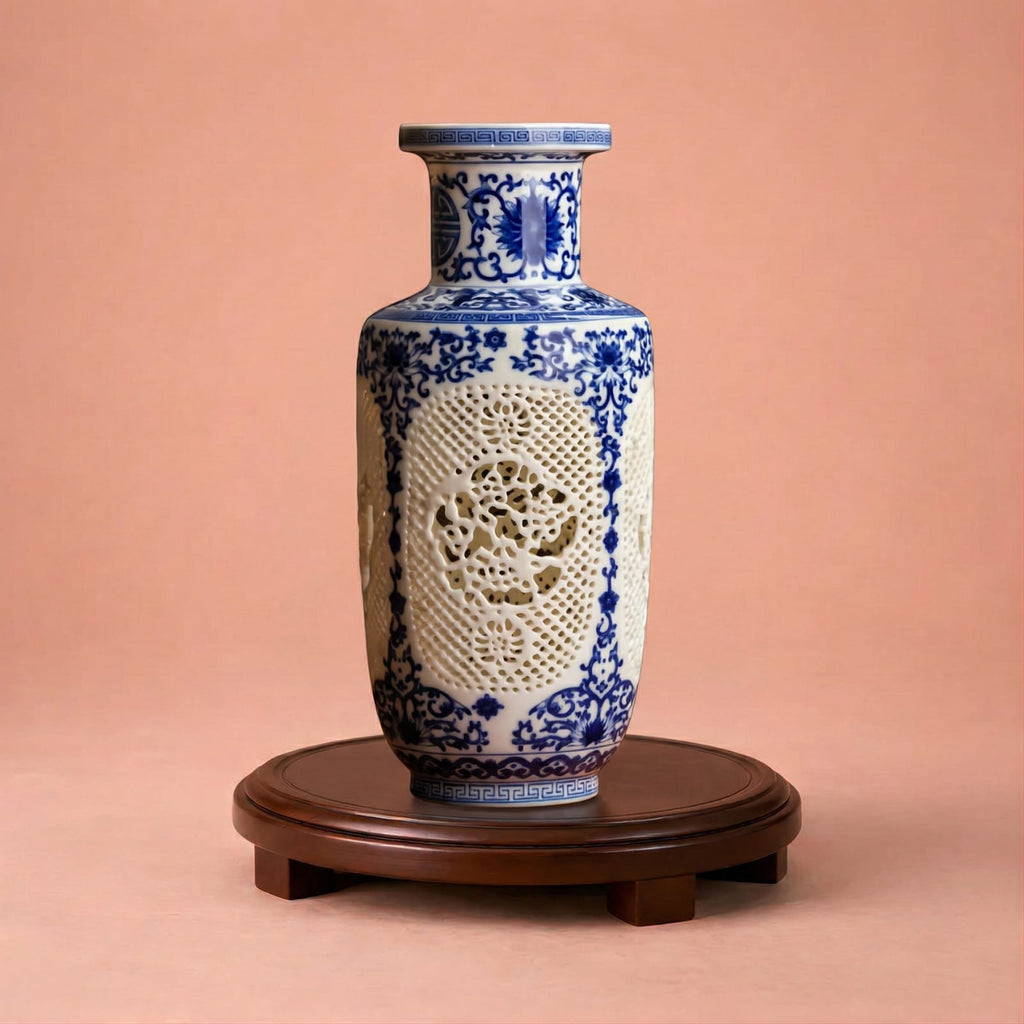 Vase en céramique bleu