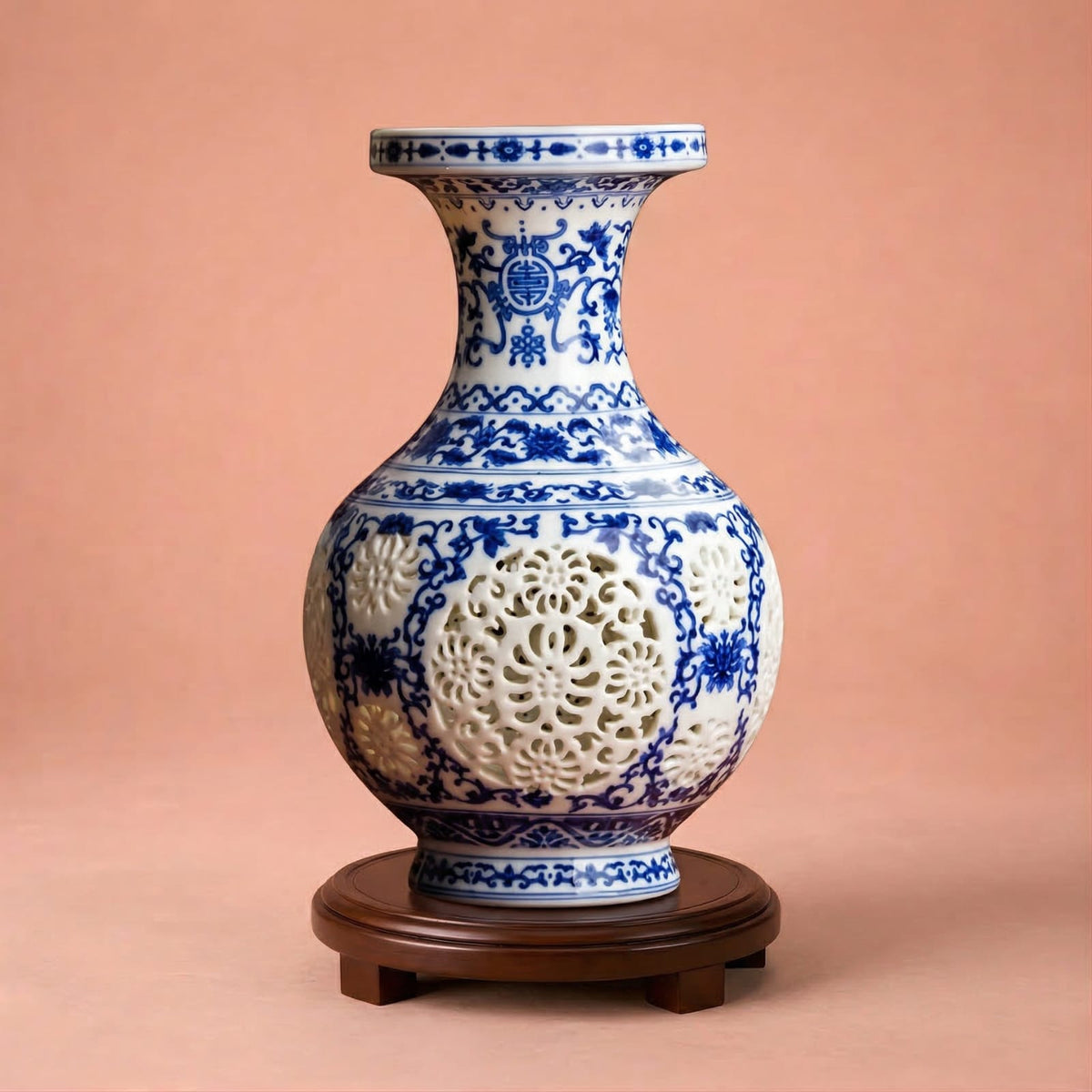 Vase en céramique bleu