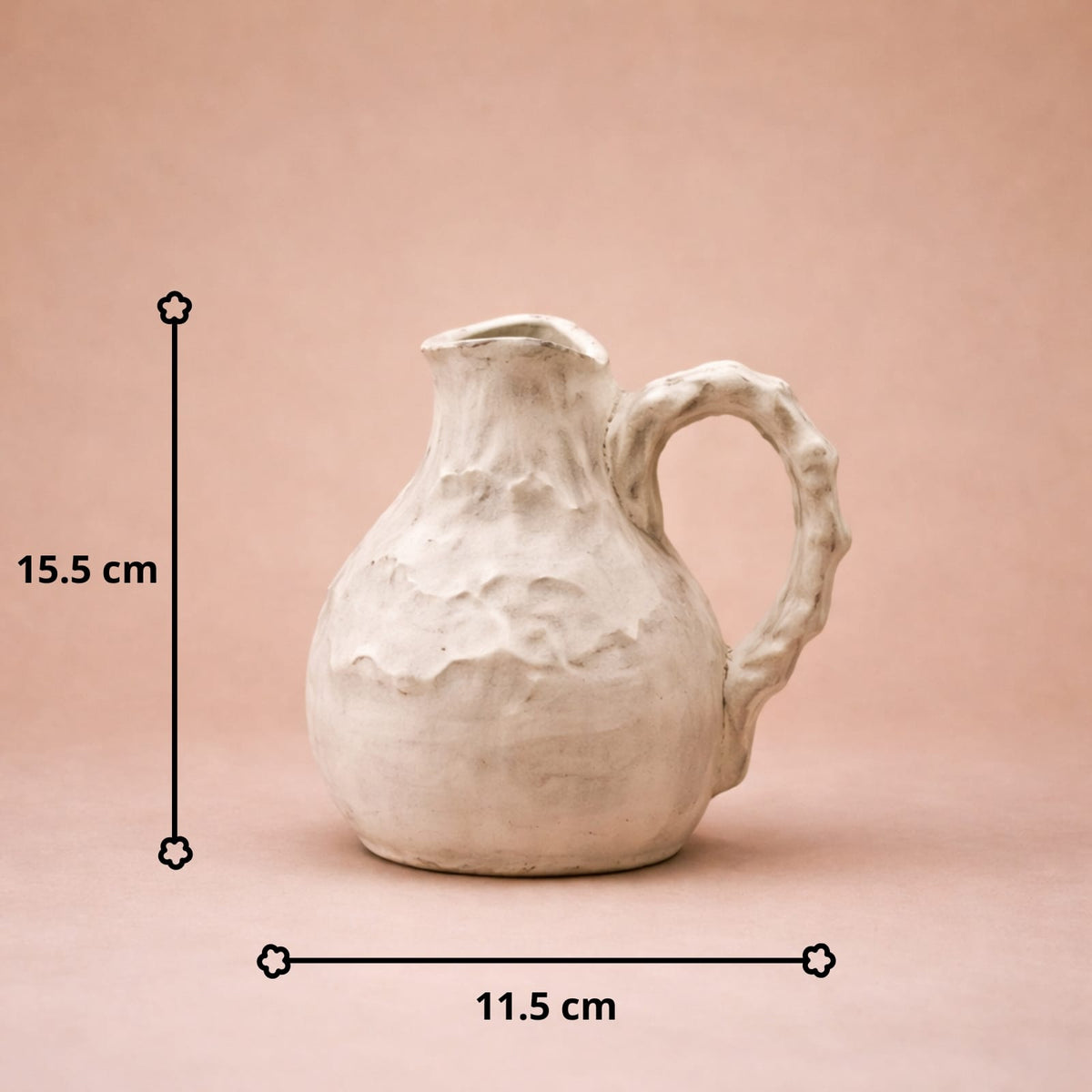 Vase en céramique vintage avec anse | Décoration bohème