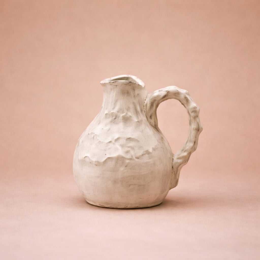 Vase en céramique vintage avec anse | Décoration bohème