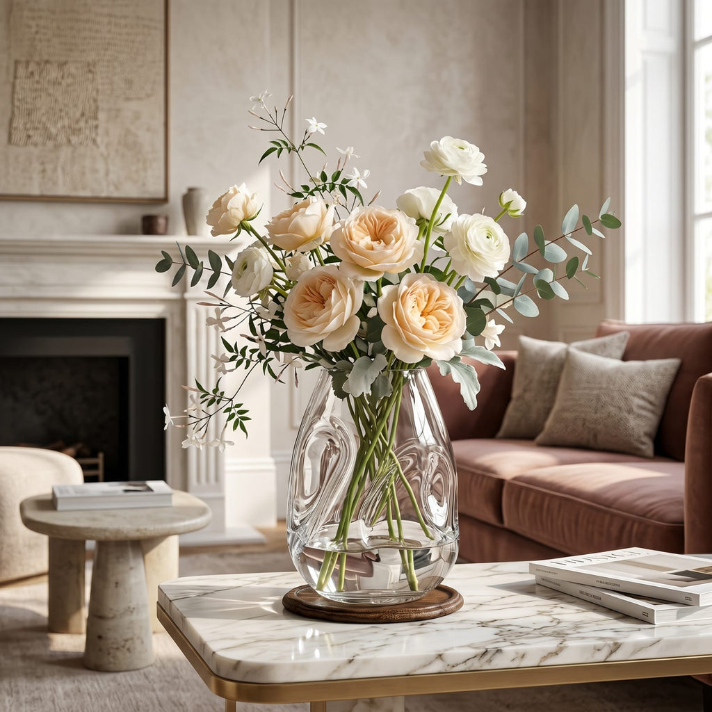Vase en vitrail original transparent