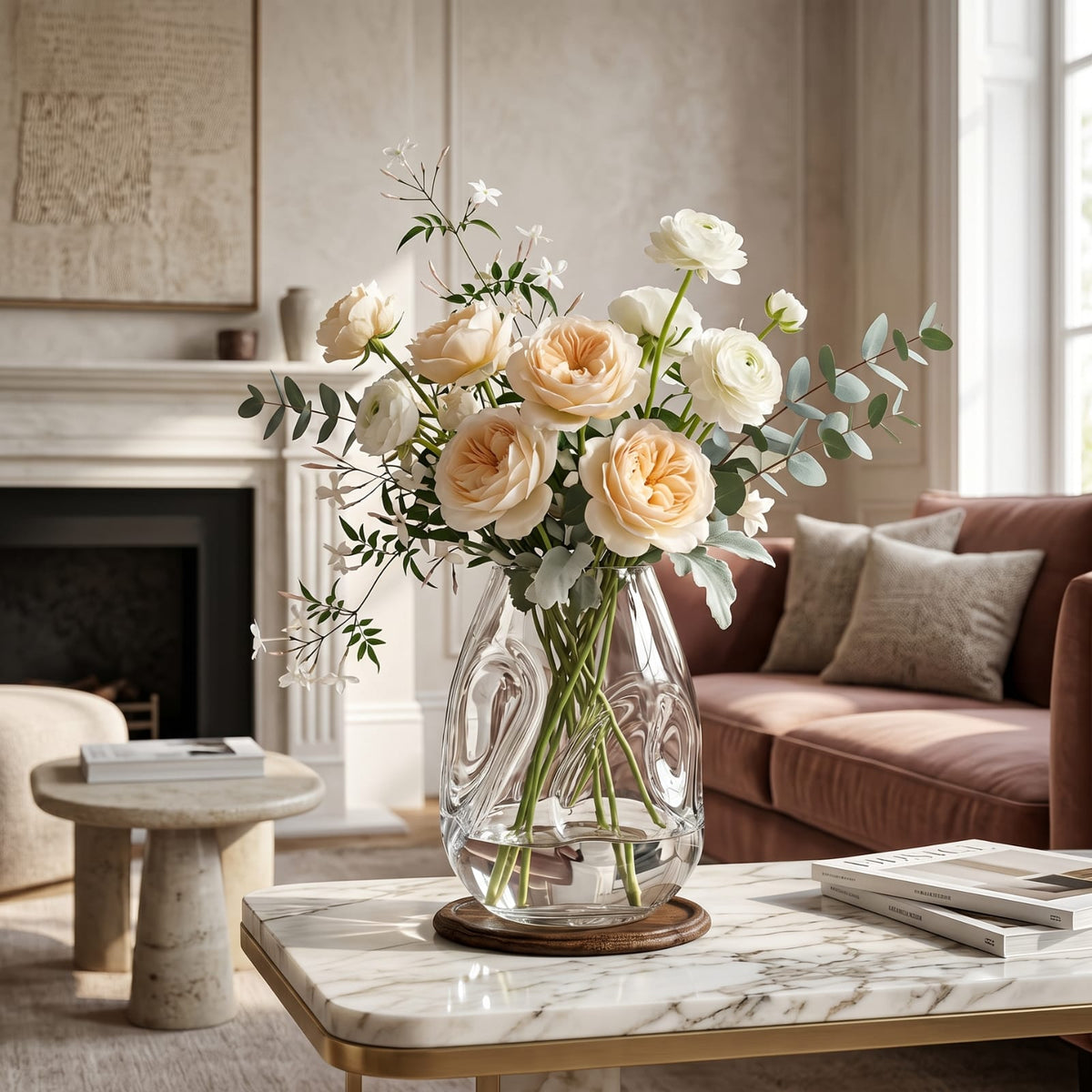 Vase en vitrail original transparent