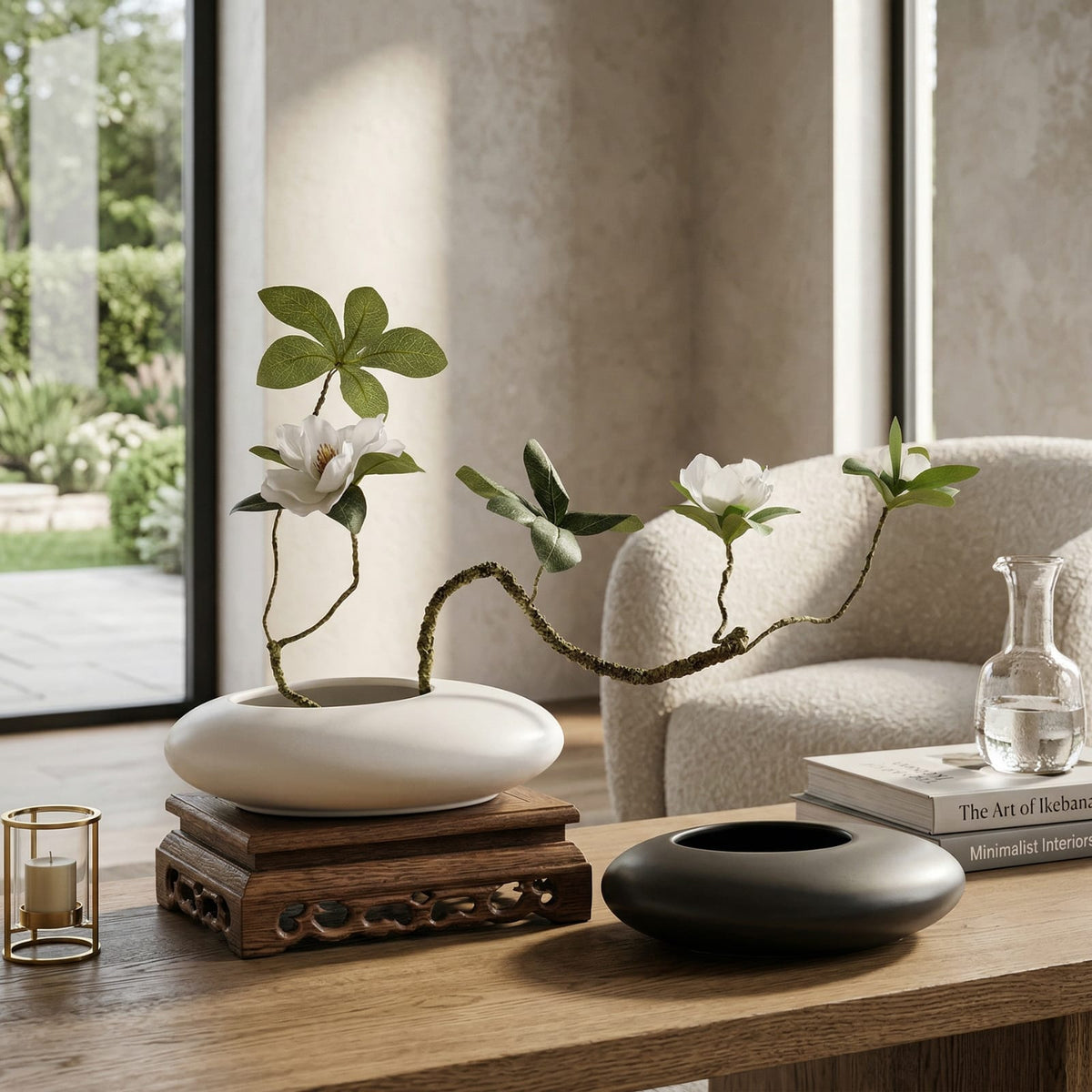 Vase galet chinois en céramique