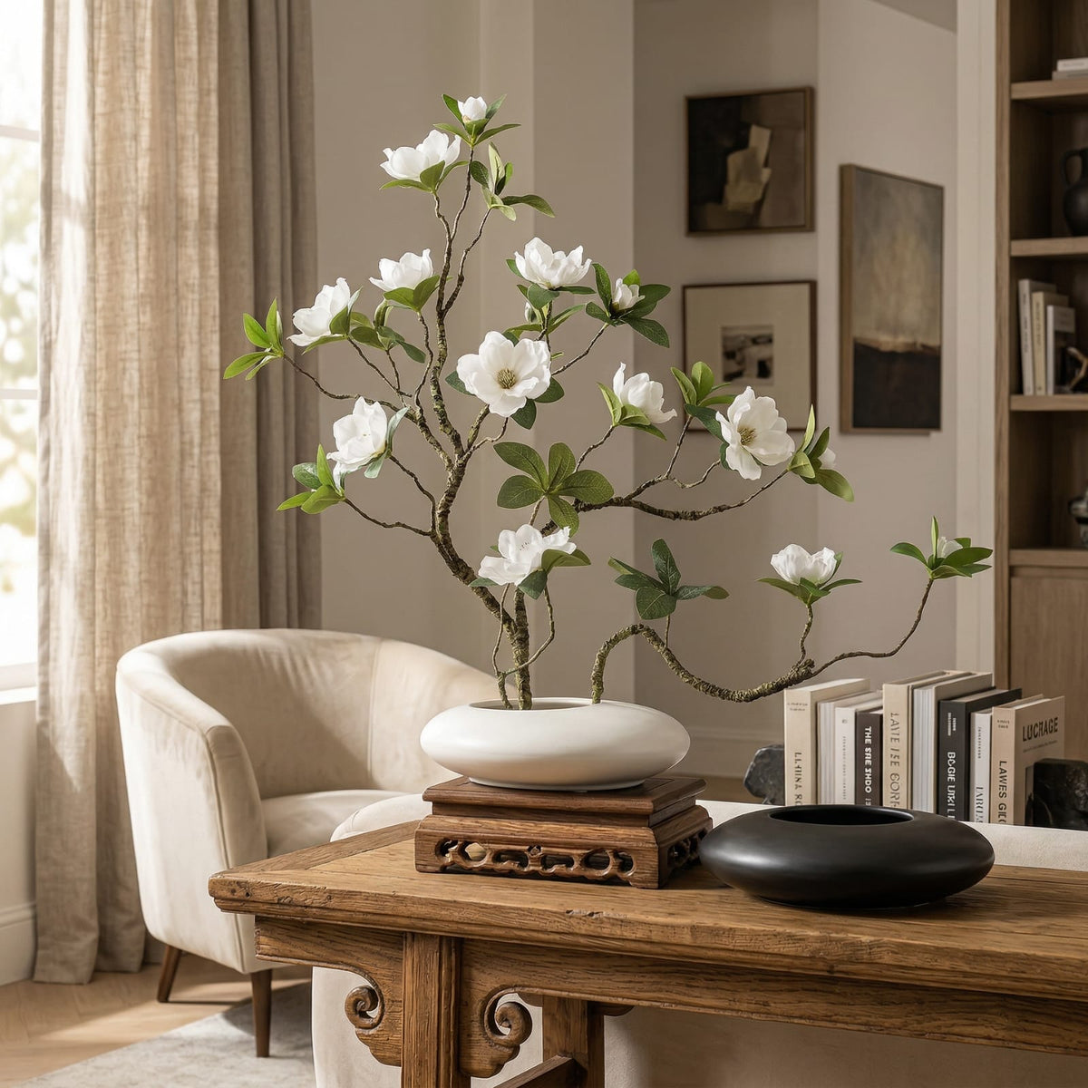Vase galet chinois en céramique