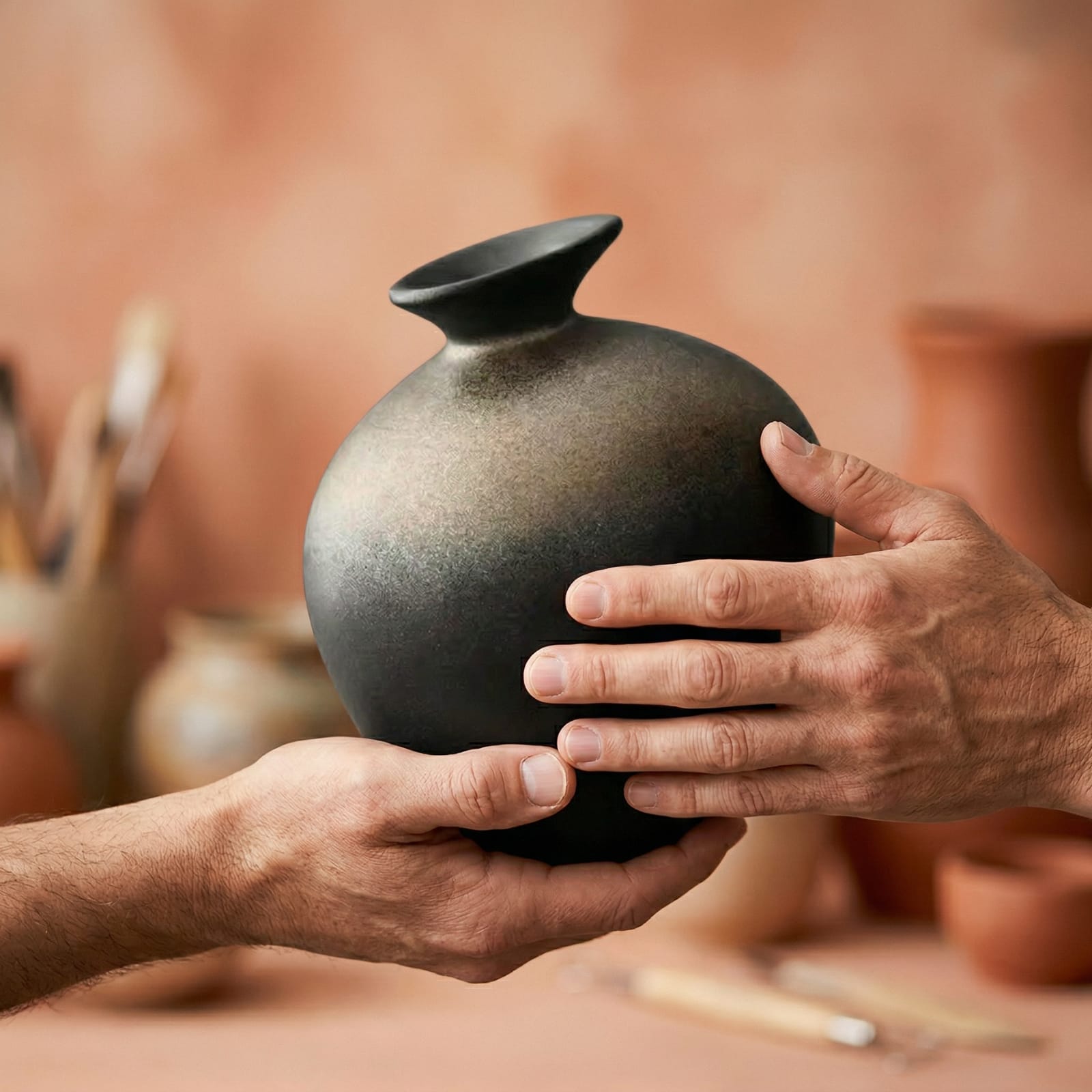 Vase japonais design en terre cuite Image