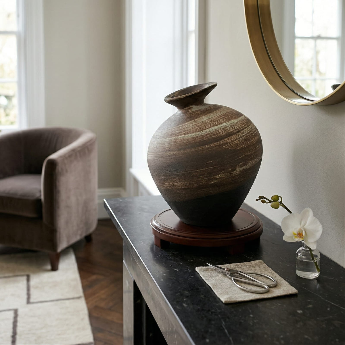Vase japonais design en terre cuite