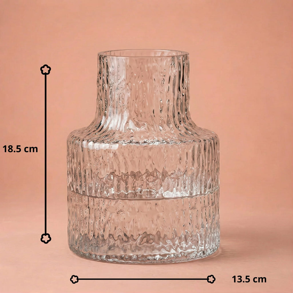 Vase original transparent en verre