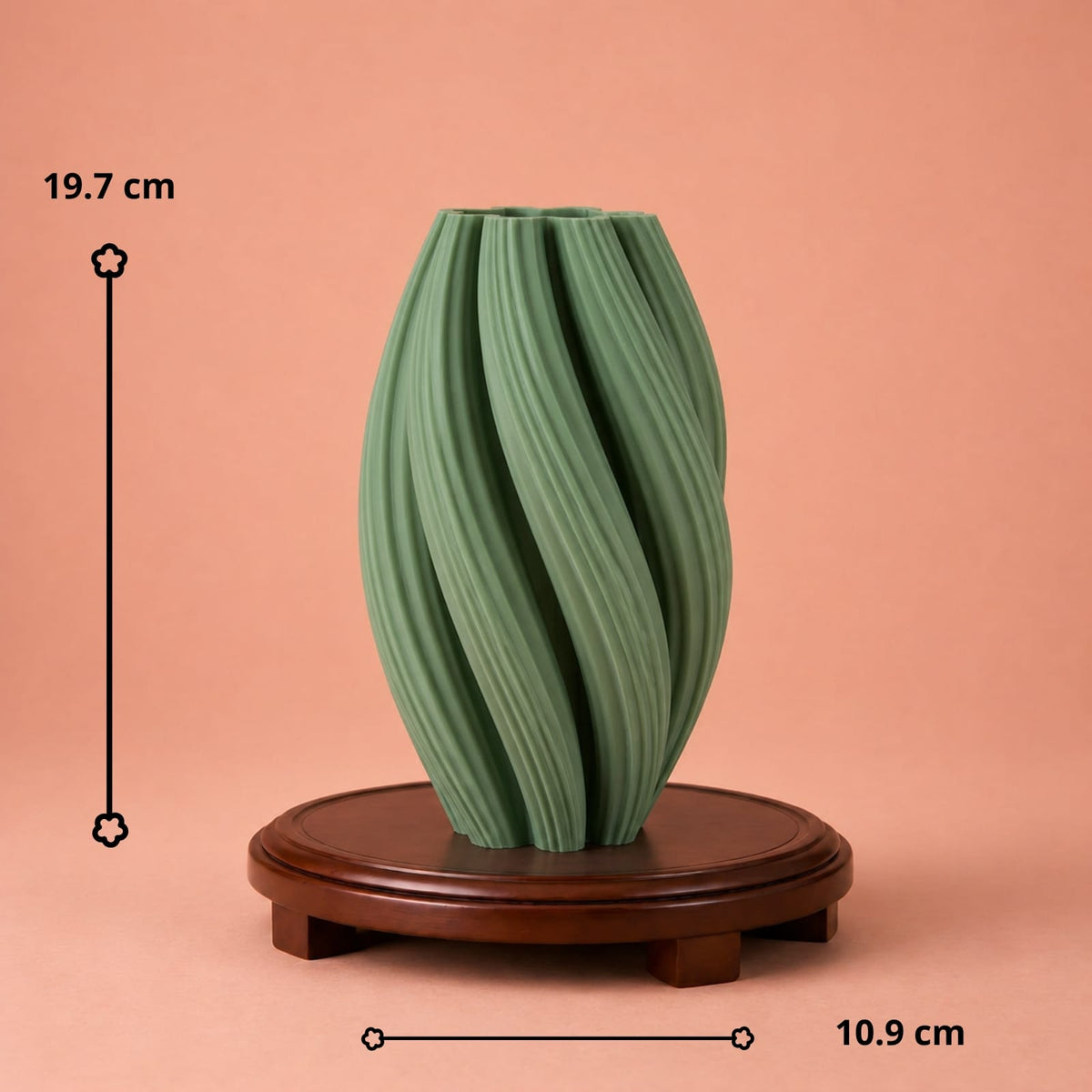 Vase Vert Wabi-Sabi Ondulé | La Galerie du Vase