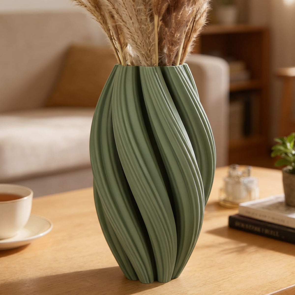 Vase Vert Wabi-Sabi Ondulé | La Galerie du Vase