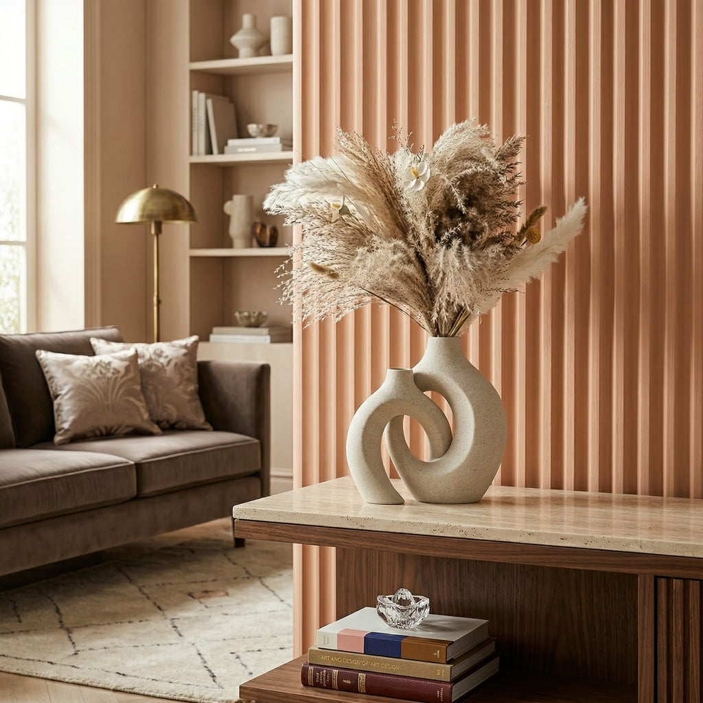 Vases en céramique moderne entrelacés